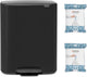Pattumiera Brabantia bo - 2 x 30 litri - con 80 sacchi spazzatura - raccolta differenziata - nero opaco