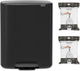 Cubo de basura Brabantia bo - 60 litros - 1 compartimento - con 80 bolsas de basura - negro mate