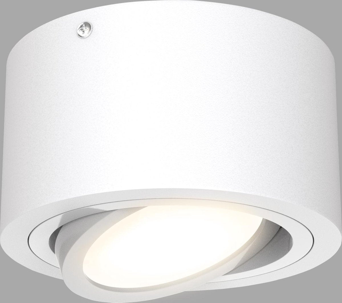 Briloner tube - led opbouwspot - plafondspot - plafonniére kantelbaar - 3.000k warm wit licht - 5w - ø 9cm - wit