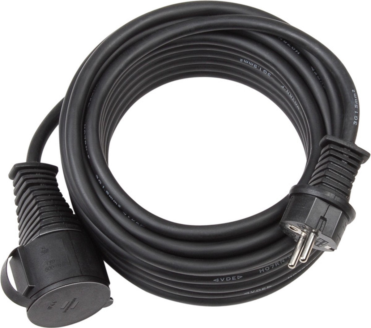 Cavo di prolunga Brennerstuhl ip44 (cavo da 10 m, h07rn-f 3g2,5, per uso esterno e utilizzo in cantiere) nero