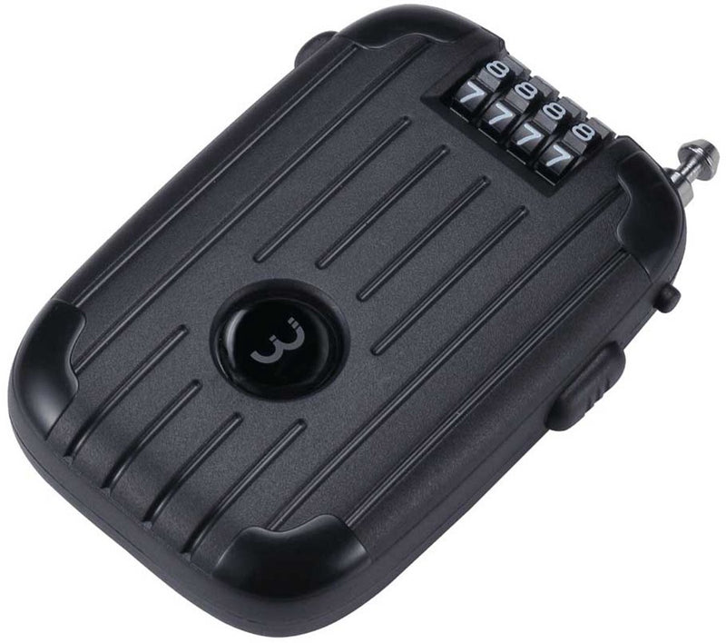 Lucchetto per bicicletta Bbb con cavo per bicicletta - 180 cm - lucchetto per bicicletta compatto e arrotolabile con lucchetto a combinazione - lucchetto per mountain bike e bici da corsa leggero - lucchetto per bicicletta piccolo - minicase xl bbl-53xl
