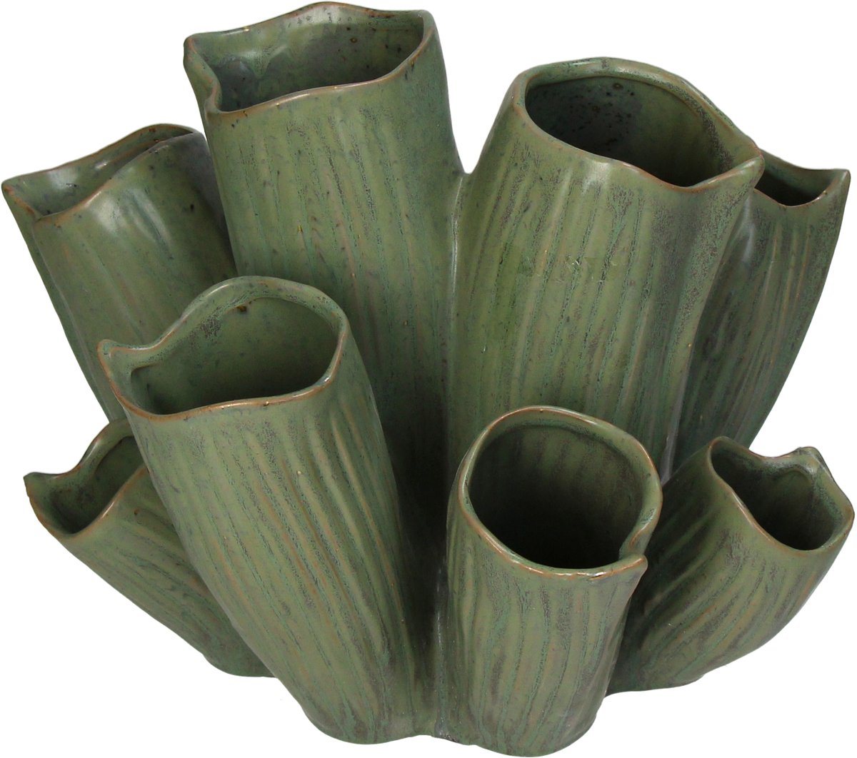 Vaso collezione Hd in terracotta verde 32,5x29x24cm