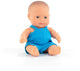 Muñeco bebé Miniland - niño europeo 21cm - con aroma a vainilla - resistente al agua - 10 meses
