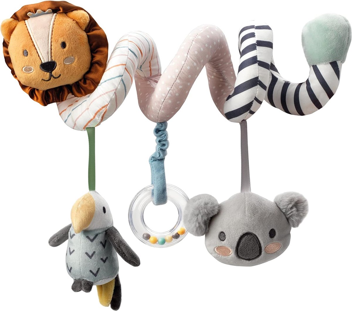 Nûby - cochecito de juguete aventuras animales - cadena de cochecito en espiral para bebé - 0+ meses