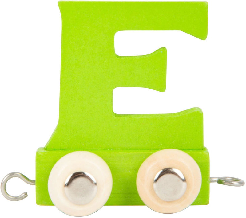 Small foot - houten lettertrein groen - e - 12 stuks