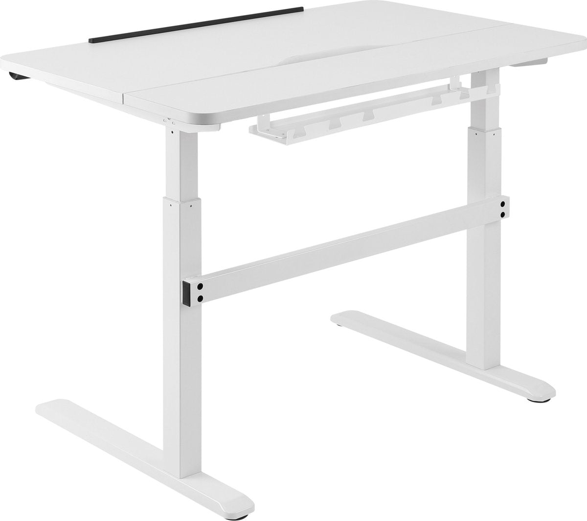 Scrivania Deltaco delo-0100 regolabile elettricamente - pannello LED - inclinabile - bianco