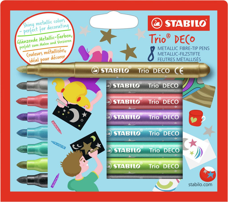Stabilo Trio Deco Metallic FIENT -TIP PENS 8ST.
