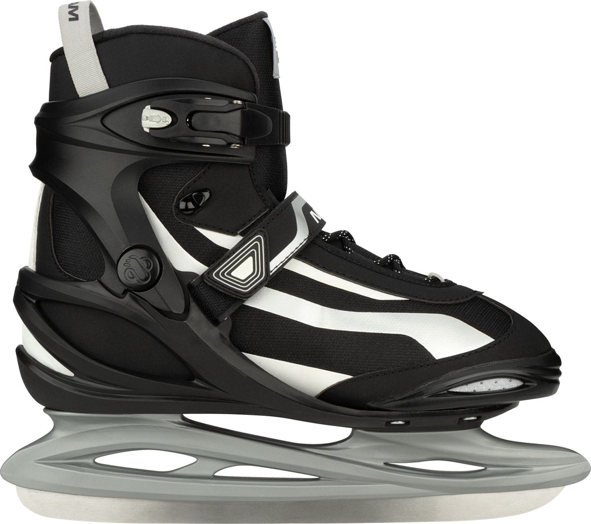 Nijdam ijshockeyschaats - power play - semi-softboot - maat 44 - zwart