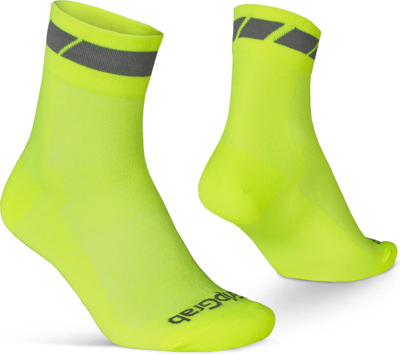Gripgrab - calcetines de ciclismo clásicos de verano de corte regular 1 par de calcetines de ciclismo coolmax - amarillo de alta visibilidad - unisex - talla xs (35-38)