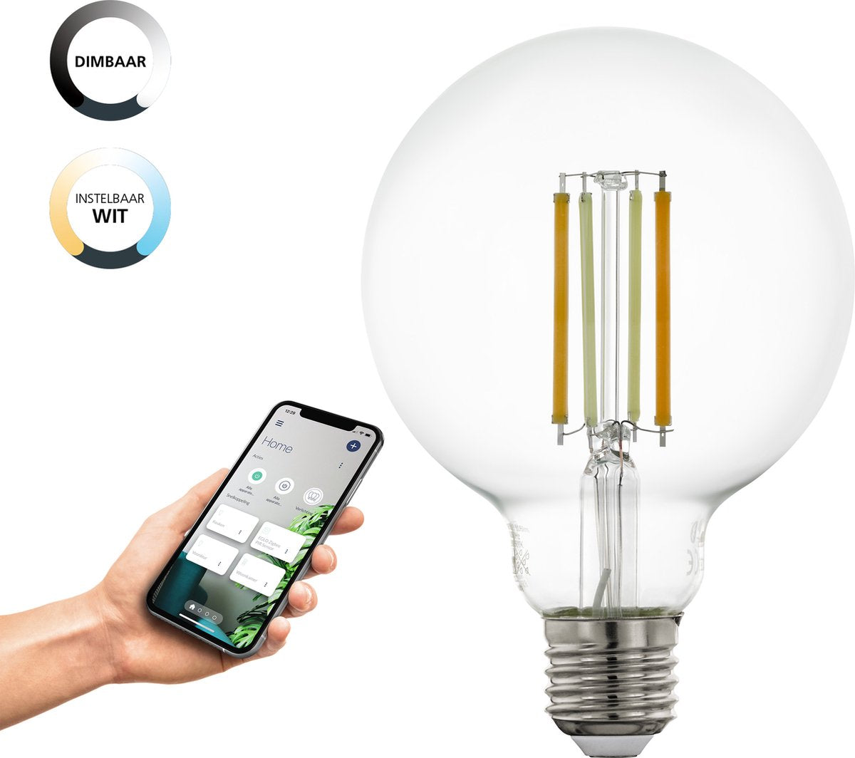 Lampada LED intelligente Eglo connect.z - E27 - ø 9,5 cm - luce bianca regolabile - dimmerabile - zigbee