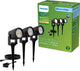 Philips led philips reuel gardenlink - 3-pack - sokkellamp met spies - 24v - warm wit licht; 2700k - zwart - tuinpadverlichting