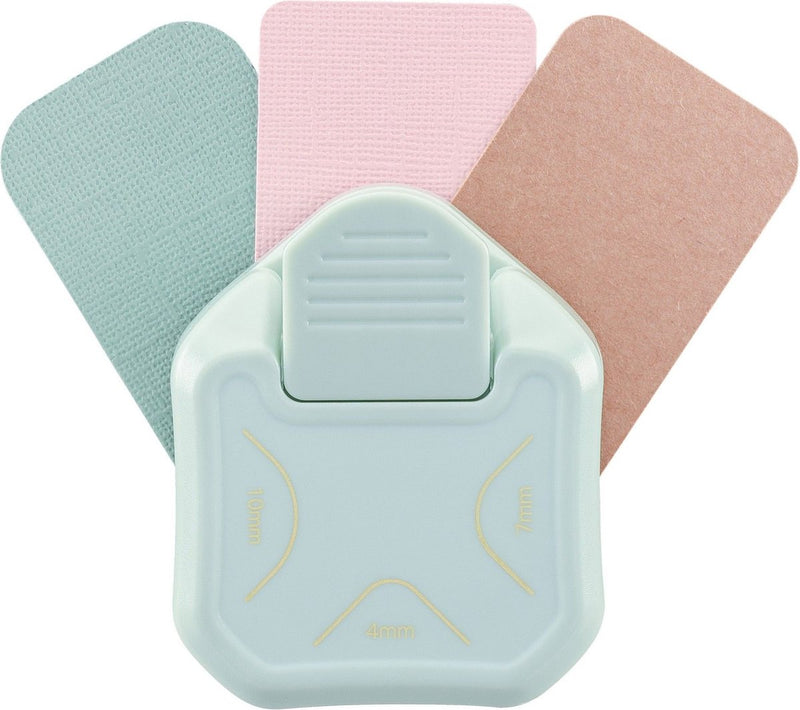 Perforatrice Vaessen creative - perforatrice per angoli - perforatrice per etichette 3 in 1 - 4, 7 e 10 mm - menta