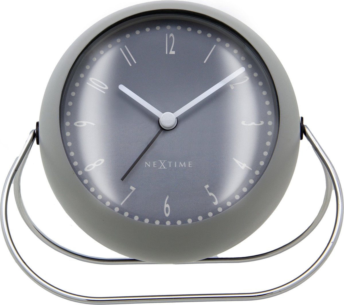 Nextime bubble alarm clock – tafelwekker – 14 × 12 × 8 cm – metaal – grijs – stil