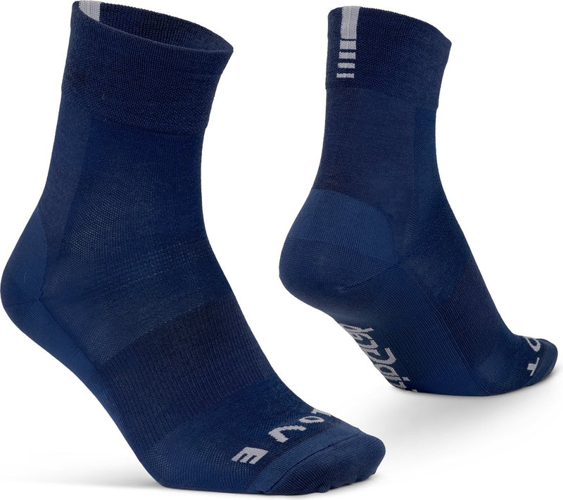 Gripgrab - calcetines de ciclismo merino ligeros SL de verano calcetines deportivos calcetines de ciclismo con lana merino - azul marino - unisex - talla xs (35-38)