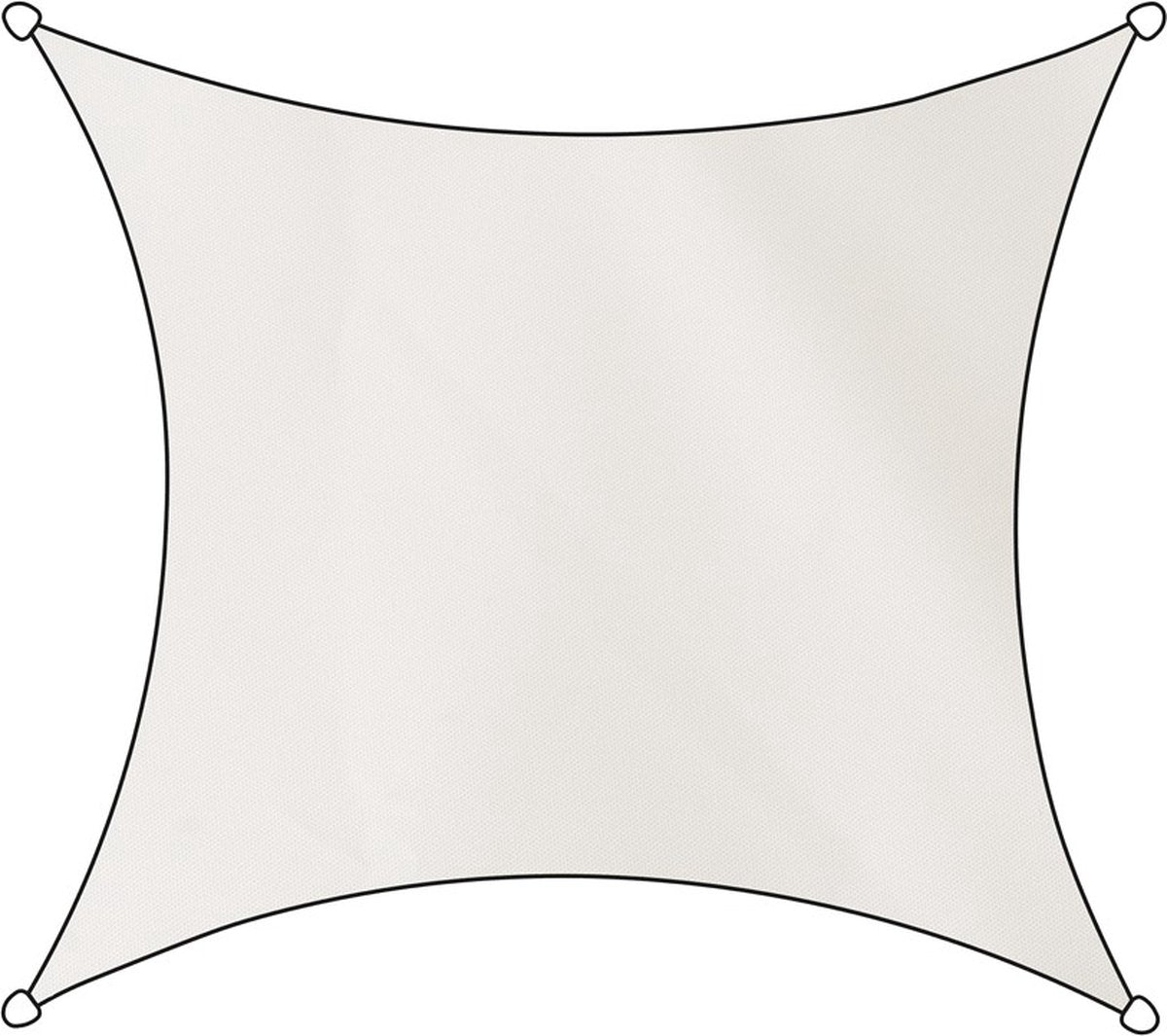 Livin' outdoor livn schaduwdoek como polyester vierkant 5m wit - 100% uv-bescherming - dikte doek: 160 gr m2 - inclusief bevestigingskoord en rvs bevestigingsringen
