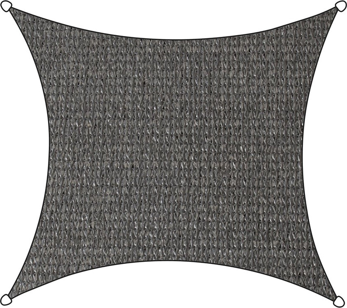 Livin' outdoor livn toldo ISO HDPE cuadrado 5m antracita - permeable al viento y al agua - espesor de la tela: 185 gr m2 - incluye cable de montaje y anillos de montaje de acero inoxidable
