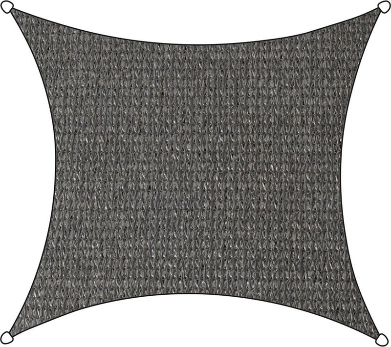 Livin' outdoor livn toldo ISO HDPE cuadrado 5m antracita - permeable al viento y al agua - espesor de la tela: 185 gr m2 - incluye cable de montaje y anillos de montaje de acero inoxidable