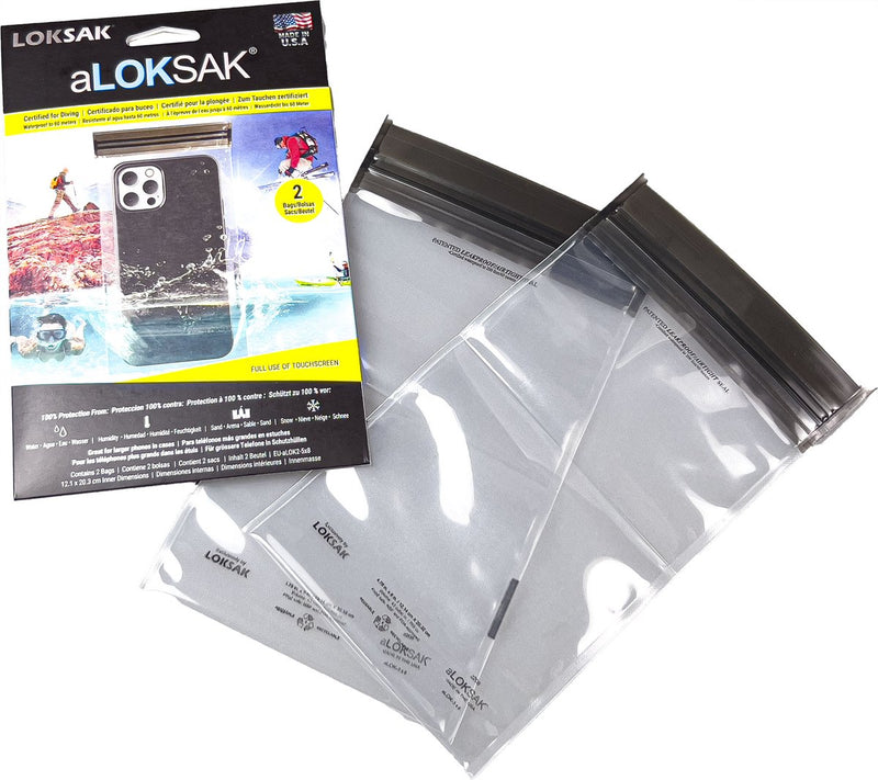 Loksak a - fundas impermeables - 12,1 x 20,3 cm - 2 uds. - transparente