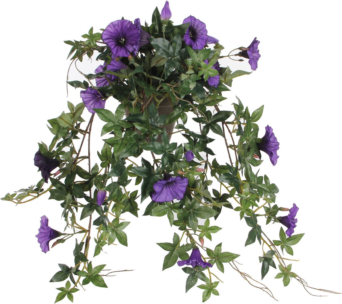 Mica decorations kunstplant petunia - paars - 50 cm - kunst hangplanten