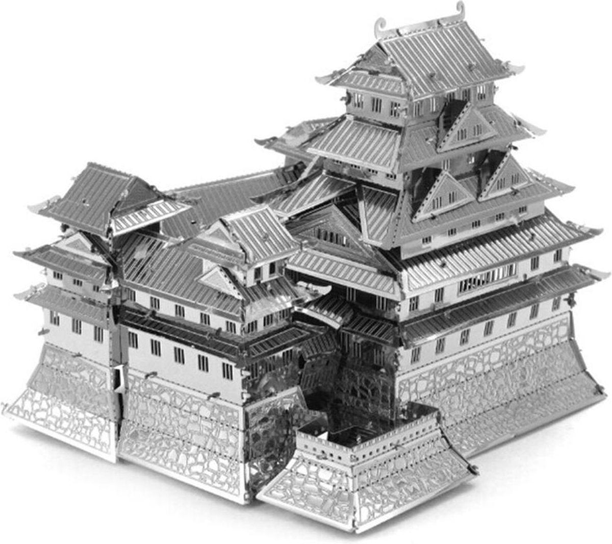Juego de construcción modelo 3d castillo himeji de tierra metálica 7,2 cm