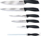 Set coltelli Alpina - 8 pezzi - coltello da chef, coltello da taglio, coltello per disosso, coltello universale e spelucchino - con affilacoltelli - incl. 2 taglieri