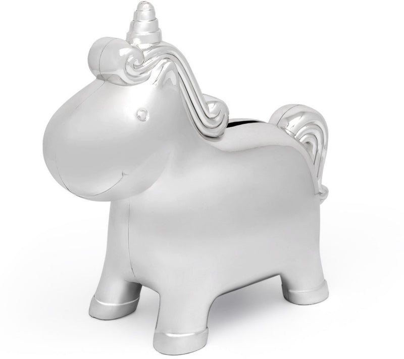 Zilverstad - spaarpot unicorn verzilverd