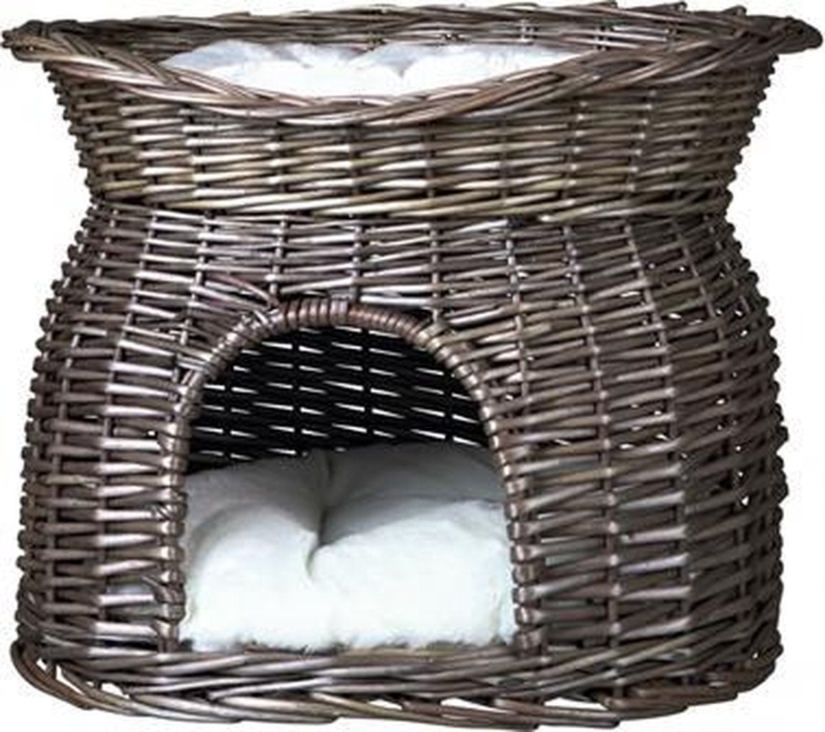 Cuccia per gatti Trixie - Grigio salice - 2 posti per sdraiarsi, cuscini rimovibili, 54x43x37 cm