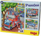 Puzzle Haba - servicios de emergencia de policía y bomberos - 12 15 18 piezas.