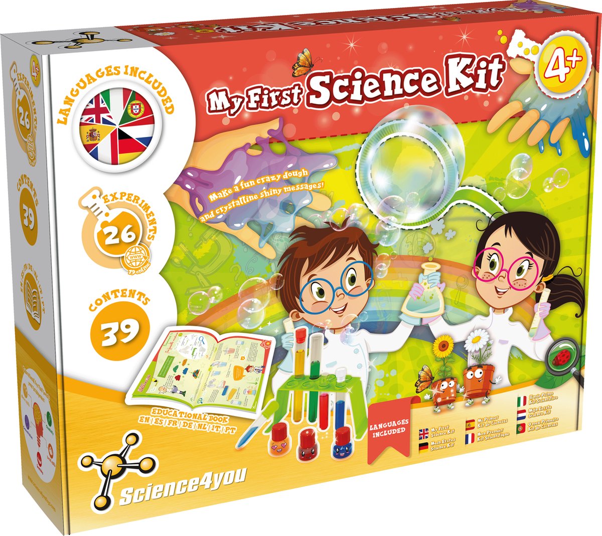 Science 4 you science4you my first science kit - experimenteerset - wetenschap spel - experimenteerdoos met veel scheikunde experimenten - laboratorium speelgoed - 4+ jaar