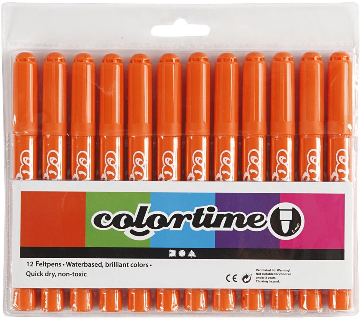 Oranje Jumbo Markers, 12st.