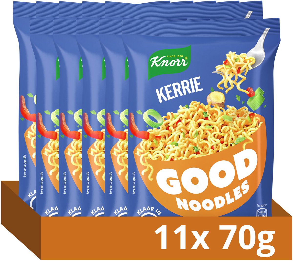 Fideos buenos Knorr - curry - sin colorantes ni conservantes artificiales - 11 x 70 g
