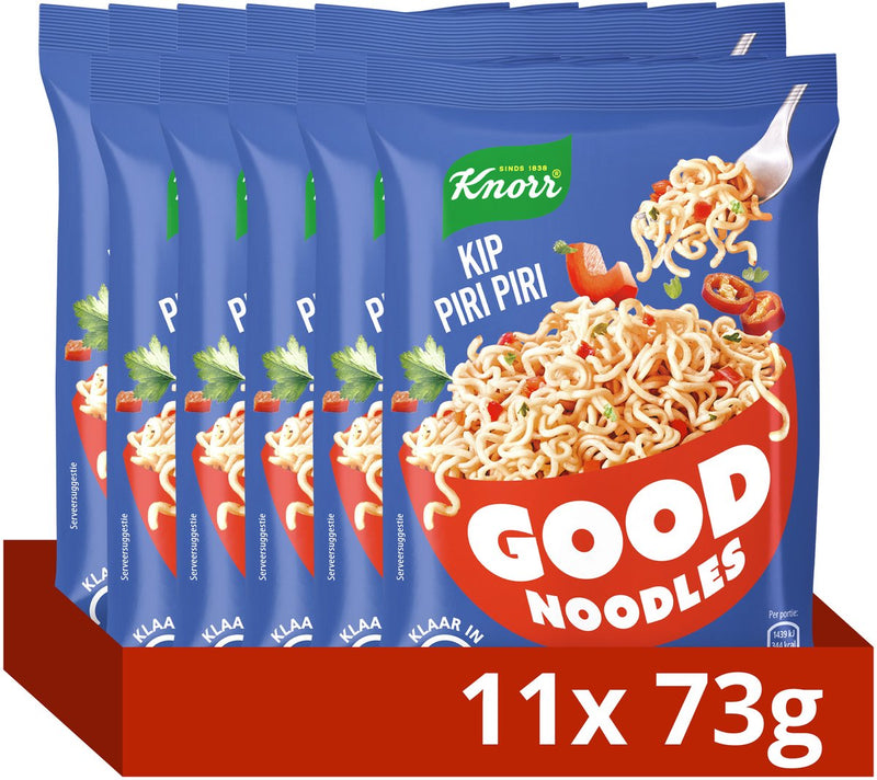 Knorr good noodles - pollo piri piri - senza coloranti e conservanti artificiali - 11 x 73 g