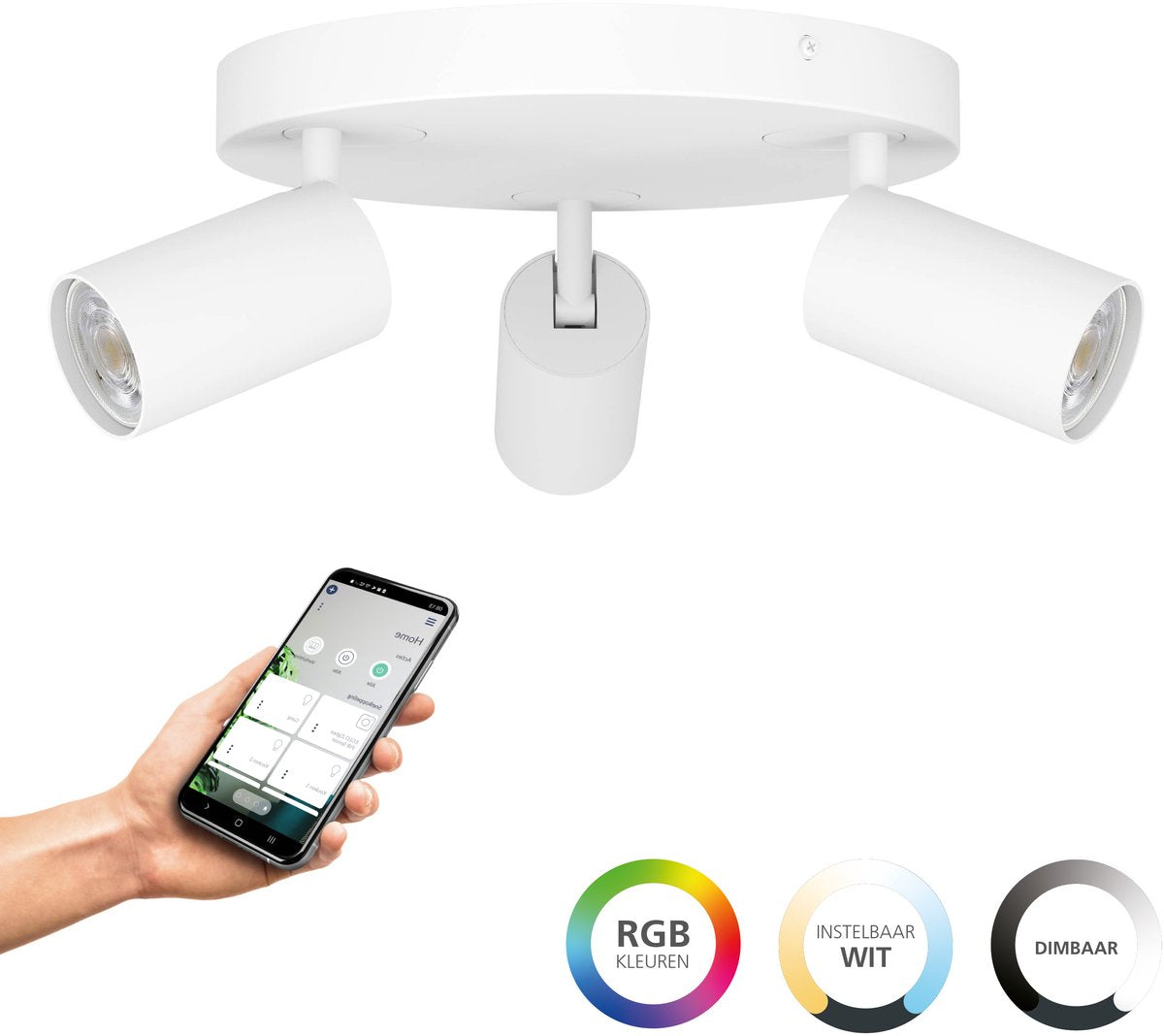 Eglo connect.z telimbela-z smart spot - gu10 - ø 25 cm - wit - instelbaar rgb wit licht - dimbaar - zigbee