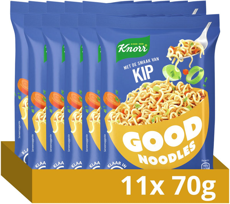Knorr Good Noodles - Pollo - senza coloranti e conservanti artificiali - 11 x 70 g