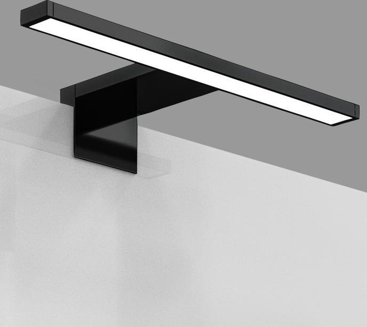 B.k.licht - lampada da specchio led - nera - lampada da bagno - illuminazione da specchio - l: 30cm - ip44 - 4.000k - 780 lumen - led 5w