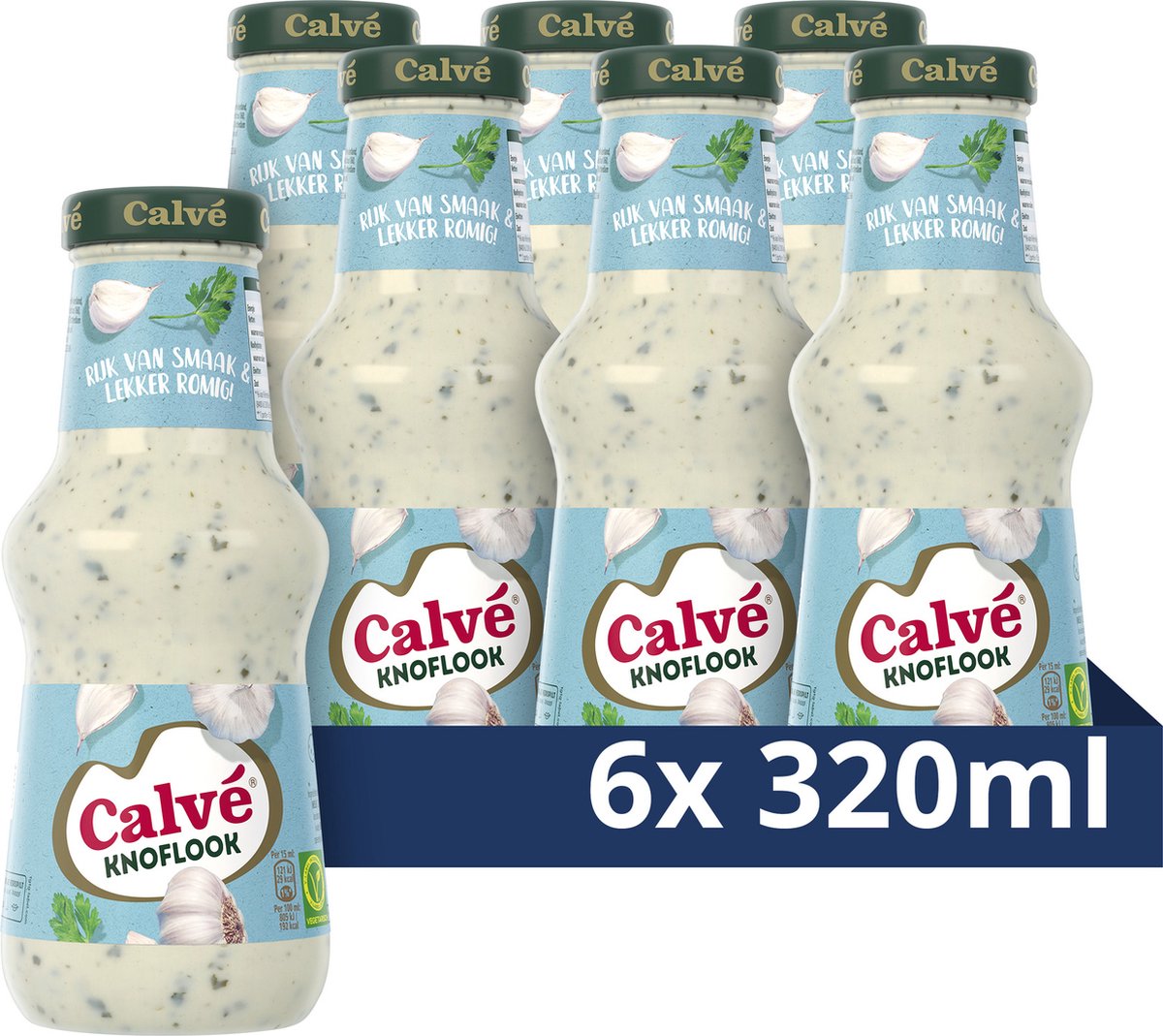 Salsa Calvé - Aglio - deliziosa con tutti i vostri snack, barbecue o gourmet - 6 x 320 ml
