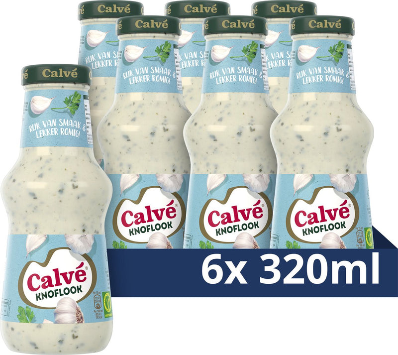 Salsa Calvé - Aglio - deliziosa con tutti i vostri snack, barbecue o gourmet - 6 x 320 ml
