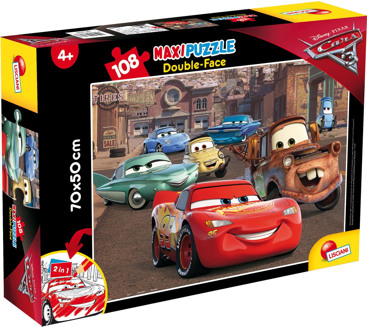 Lisciani disney rompecabezas df maxi piso 108 coches 3 corredor