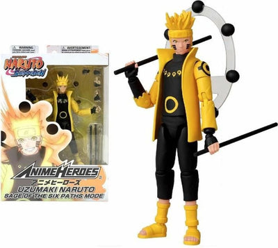 Bandai - eroi anime - naruto shippuden - figura naruto uzumaki in modalità eremita rikudo saggio dei sei sentieri modalità 17 cm - licenza ufficiale - naruto action figure - giocattoli per bambini 4+ - 36908