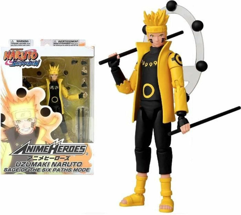 Bandai - anime heroes - naruto shippuden - figura de naruto uzumaki en modo ermitaño modo rikudo sabio de los seis caminos 17 cm - licencia oficial - figura de acción de naruto - juguetes para niños 4+ - 36908