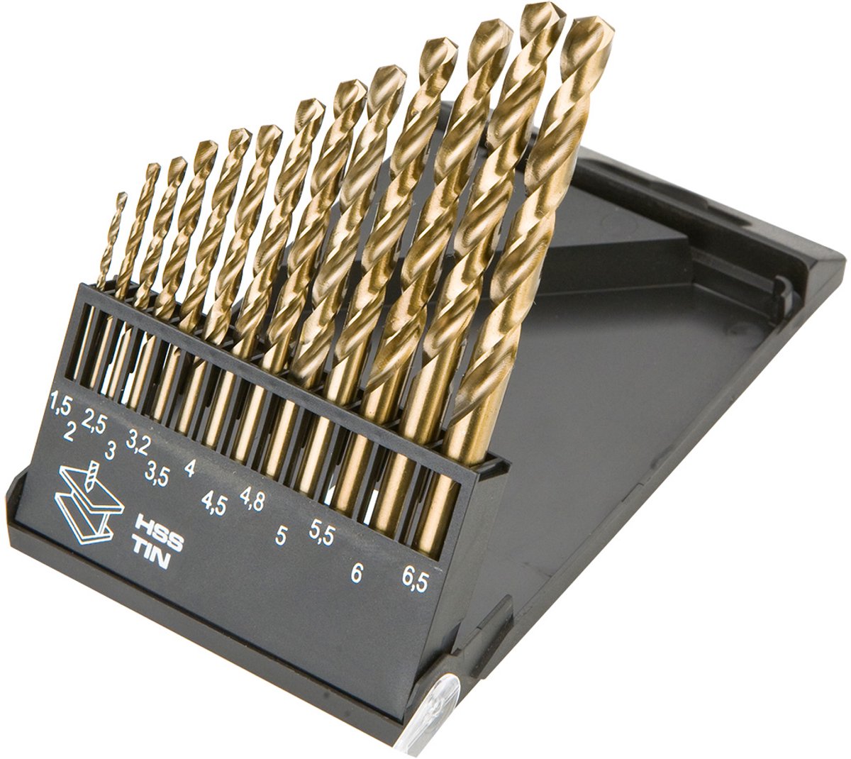 Graphite - boormachine accessoire - wiertła hss-tin 1.5-6.5mm - set van 13 stuks