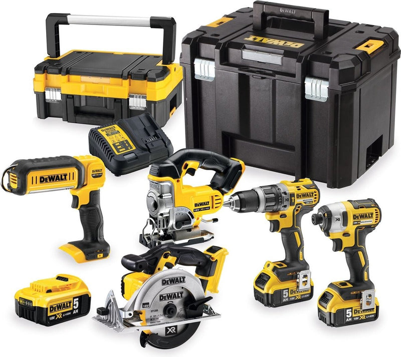 Dewalt dck551p3t set combinato di batterie 5 pezzi 18v xr 5.0ah in tstak
