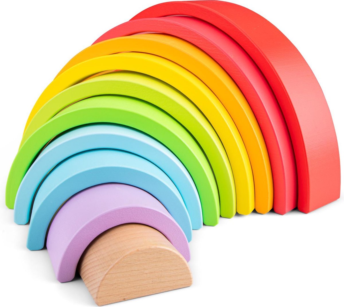 Nuovo impilatore arcobaleno in legno Classic Toys® - 10 parti