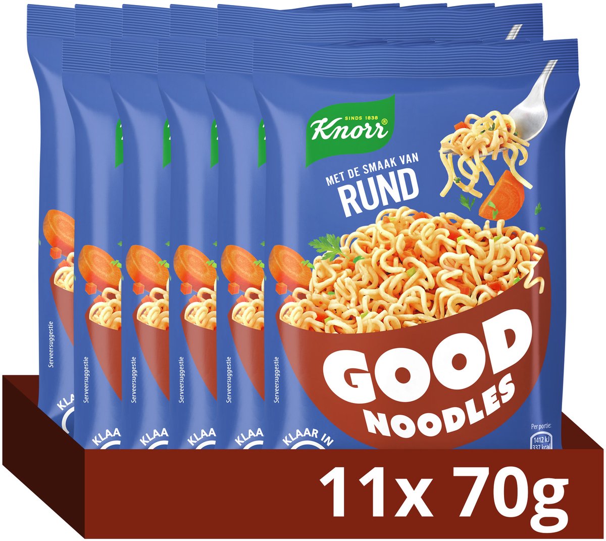 Knorr Good Noodles - manzo - senza coloranti e conservanti artificiali - 11 x 70 g