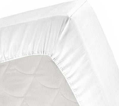 Cenicienta - sábana bajera ajustable - hasta 15 cm de altura del colchón - 160x200 210 cm - blanco