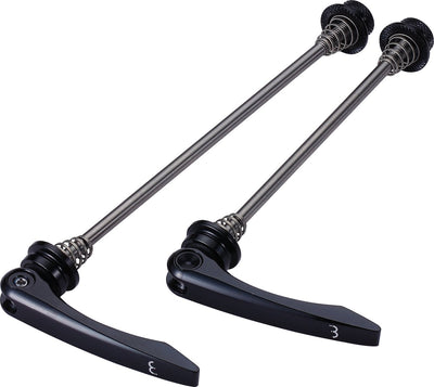 Bbb cycling quick release set lightblock - lightweight quick release bicycle front and rear wheel - titanium - 100mm 130mm - bqr-11