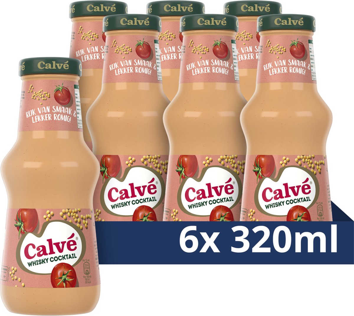 Salsa Calvé - cóctel de whisky - deliciosa con todos tus snacks, la barbacoa o gourmet - 6 x 320 ml