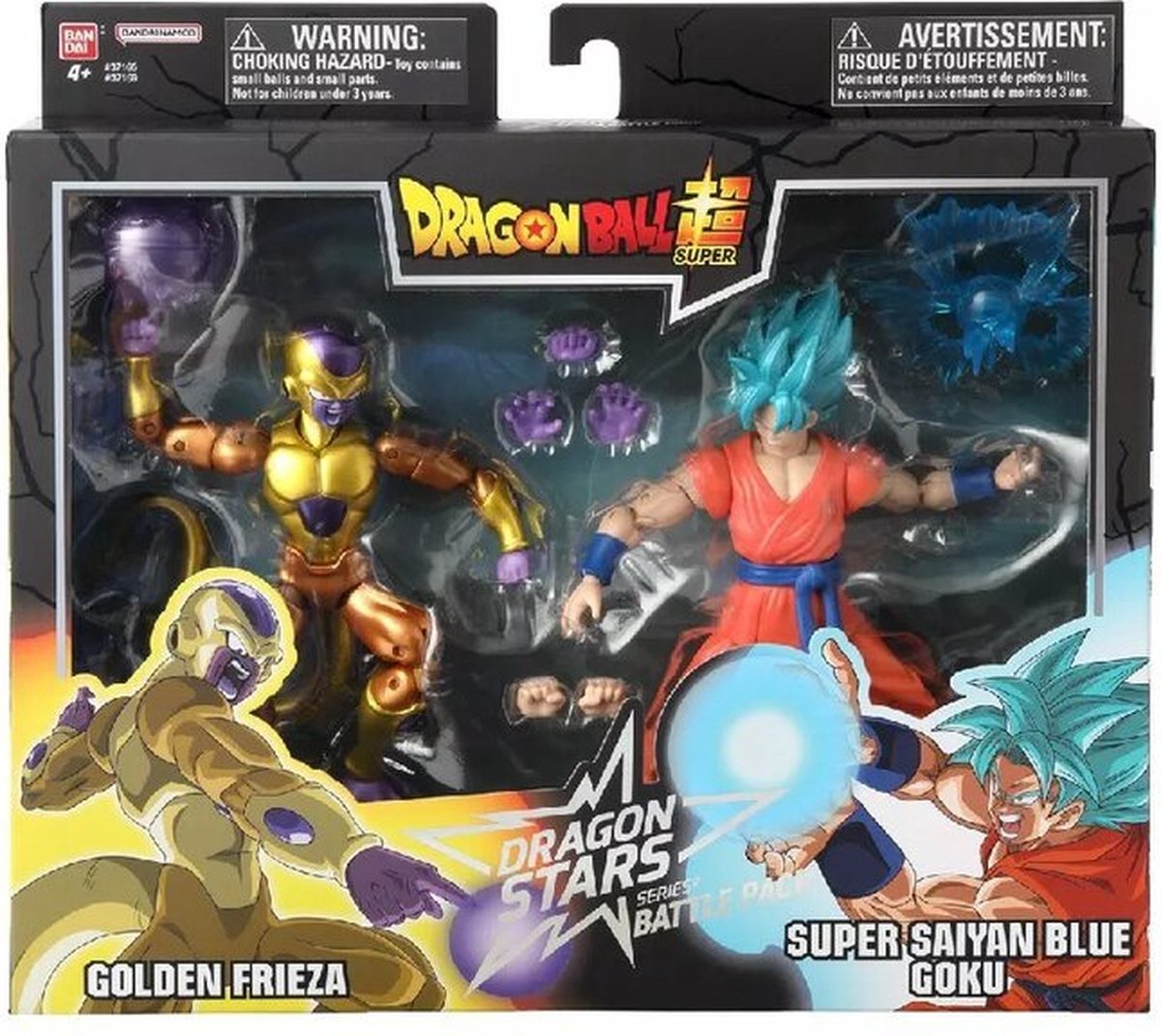Bandai - dragon ball super - dragon stars figurines 17cm - battle pack - golden frieza vs super saiyan blue goku - official dragon ball license - set of 2 figurines - toy child 4 years old and + 37169