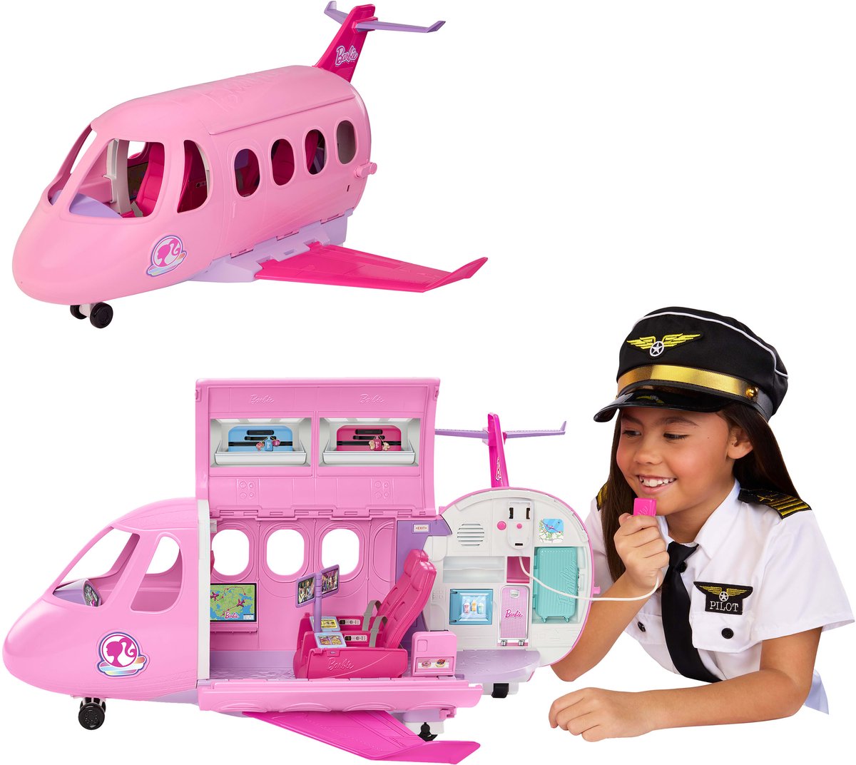 Avión de ensueño de Barbie Dreamland: con función de micrófono y sonido que funcionan