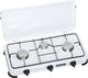 Campart camping kookstel ko-6383 - campingkooktoestellen 3 pitten – gas kooktoestel met rvs brander - wit